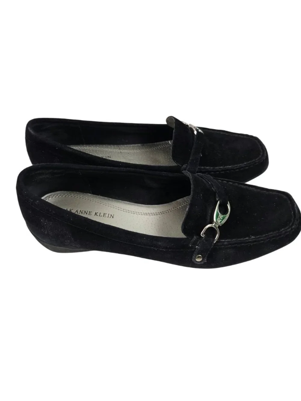 Anne Klein Loafers Womens Size 9M Akfaithi Black Suede iflex Comfort Shoes